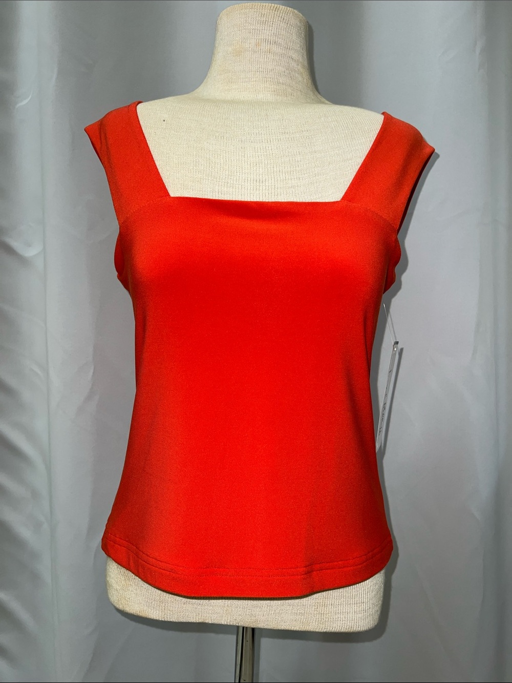 Joseph Ribkoff Bright Red-Orange Square-Neck Tank - Picture 1 of 9